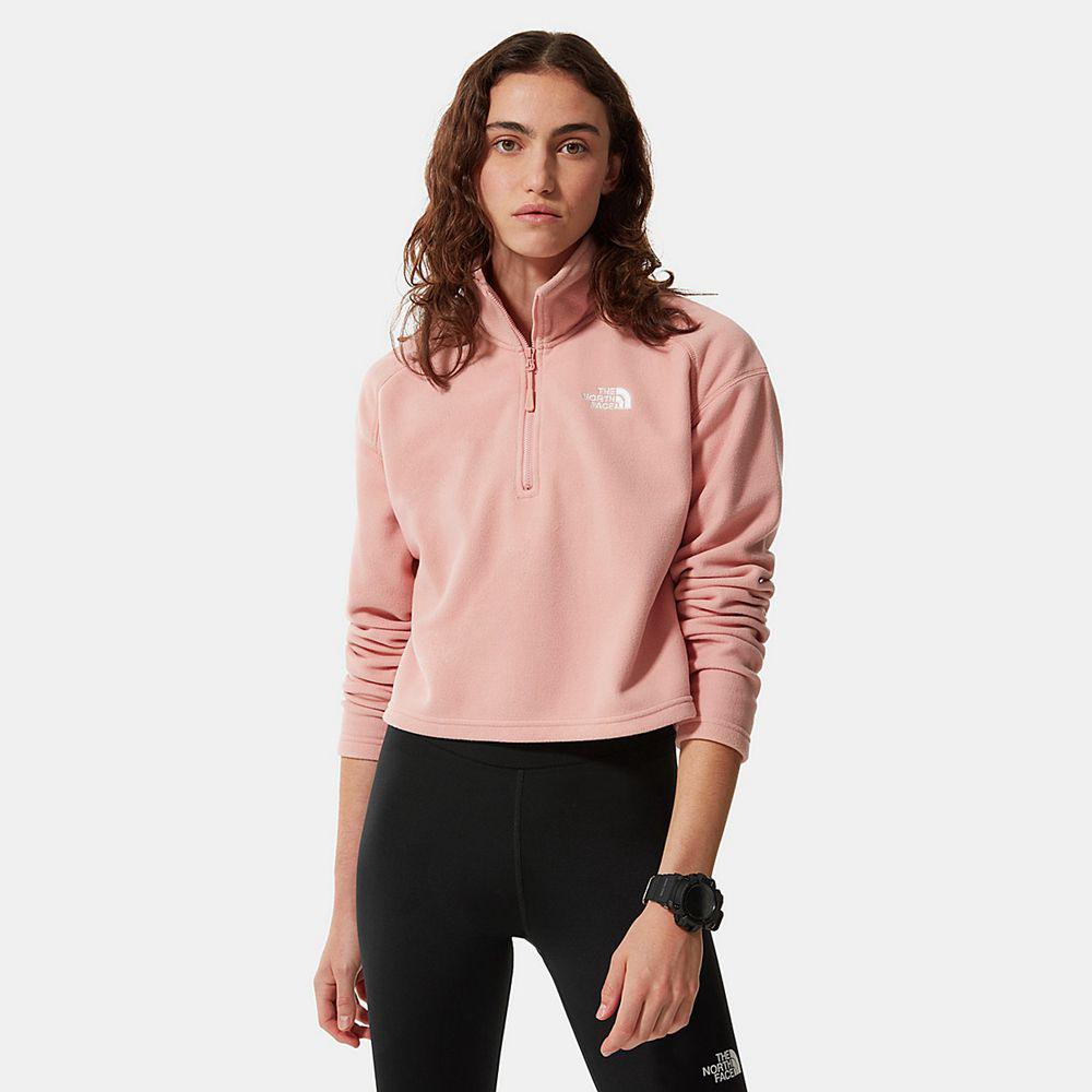 The North Face Cropped Glacier Γυναικεια Fleece - Ροζ (ZGBT20869)